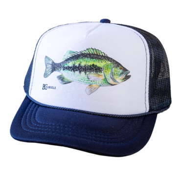 bc raskulls big bass kids trucker hat angled right